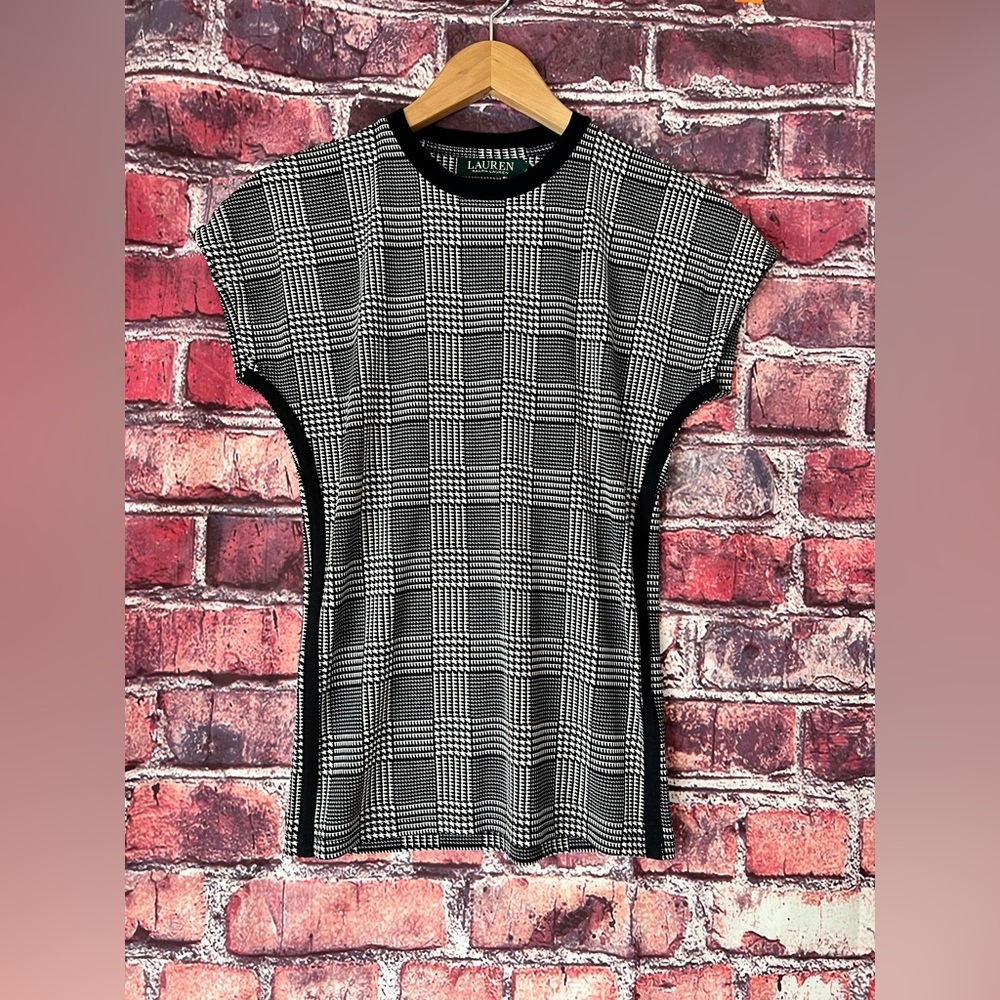 Lauren Ralph Lauren Glen Plaid Jersey Knit Top NWT